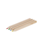 Caja de 4 lápices de madera hexagonales en caja personalizable cuarta vista