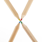 Caja de 4 lápices de madera hexagonales en caja personalizable sexta vista