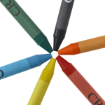 Set de ceras en caja de cartón reciclado para personalizar sexta vista