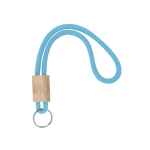 Llavero de cordón de poliéster en colores con ajuste de bambú tercera vista