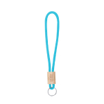 Llavero de cordón de poliéster en colores con ajuste de bambú vista principal