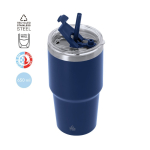 Vaso térmico de acero inoxidable doble pared con pajita 650ml