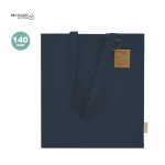 Bolsa con fuelle y asas largas reforzadas algodón reciclado 140g/m²