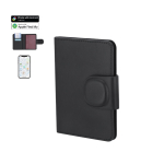Funda pasaporte de piel sintética con localizador y cierre magnético
