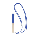 Abanico de poliéster con varillas de bambú y cuerda de transporte segunda vista