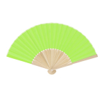 Abanico con varillas de bambú y tela de poliéster en colores color verde claro primera vista