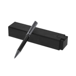 Bolígrafo premium metálico giratorio y recargable tinta azul color negro primera vista