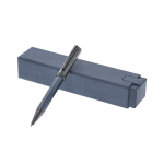 Bolígrafo premium metálico giratorio y recargable tinta azul color azul marino primera vista