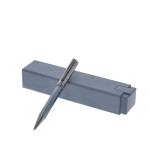 Bolígrafo premium metálico giratorio y recargable tinta azul vista principal