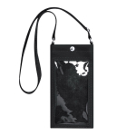 Bandolera de piel sintética con pantalla transparente y uso táctil color negro primera vista