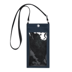 Bandolera de piel sintética con pantalla transparente y uso táctil color azul marino primera vista