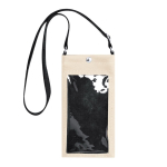 Bandolera de piel sintética con pantalla transparente y uso táctil color natural primera vista