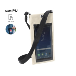 Bandolera de piel sintética con pantalla transparente y uso táctil