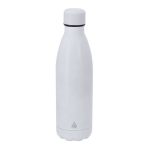 Botella térmica de acero inoxidable reciclado con tapón a juego 500ml color blanco primera vista