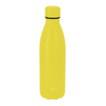 Botella térmica de acero inoxidable reciclado con tapón a juego 500ml color amarillo primera vista