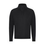 Sudadera unisex con media cremallera de felpa perchada 280g/m² color negro primera vista