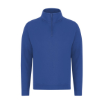 Sudadera unisex con media cremallera de felpa perchada 280g/m² color azul primera vista