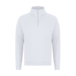 Sudadera unisex con media cremallera de felpa perchada 280g/m² color blanco primera vista
