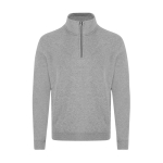 Sudadera unisex con media cremallera de felpa perchada 280g/m² color gris primera vista