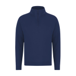 Sudadera unisex con media cremallera de felpa perchada 280g/m² color azul marino primera vista