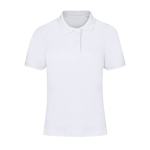 Polo mujer manga corta algodón piqué blanco fit femenino 180g/m² color blanco primera vista