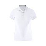 Polo entallado mujer manga corta tejido técnico 180g/m² color blanco primera vista