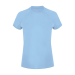 Camiseta técnica mujer manga corta ranglán poliéster 135g/m² color azul claro primera vista