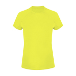 Camiseta técnica mujer manga corta ranglán poliéster 135g/m² color amarillo fluorescente primera vista