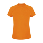 Camiseta técnica mujer manga corta ranglán poliéster 135g/m² color naranja fluorescente primera vista