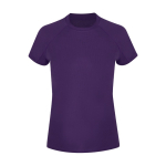 Camiseta técnica mujer manga corta ranglán poliéster 135g/m² color morado primera vista