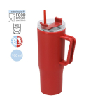 Vaso térmico de plástico reciclado y asa de transporte 900ml