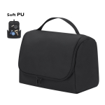 Neceser de viaje de piel sintética con gancho para sujeción