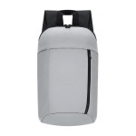 Mochila corporativa de piel sintética con cierre de cremallera color gris primera vista