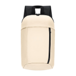 Mochila corporativa de piel sintética con cierre de cremallera color natural primera vista