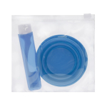 Set dental de viaje con cepillo y vaso plegable en bolsa de plástico segunda vista