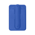 Tarjetero de silicona con soporte de móvil con asas plegables color azul primera vista