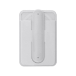 Tarjetero de silicona con soporte de móvil con asas plegables color blanco primera vista