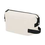 Neceser de piel sintética con cremallera y asa lateral color natural primera vista