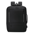 Mochila extensible cuero sintético para portátil con entrada USB 15” color negro primera vista