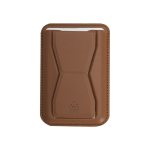 Tarjetero soporte de piel sintética con fijación magnética para móvil color marrón primera vista