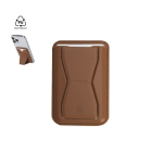 Tarjetero soporte de piel sintética con fijación magnética para móvil