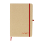 Libreta de cartón reciclado de tapa rígida hojas a rayas A5 color rojo primera vista