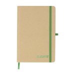 Libreta de cartón reciclado de tapa rígida hojas a rayas A5 color verde primera vista