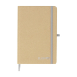 Libreta de cartón reciclado de tapa rígida hojas a rayas A5 color plateado primera vista