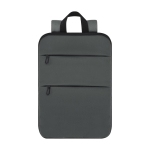 Mochila extensible de cuero sintético con compartimento portátil 15” color gris oscuro primera vista