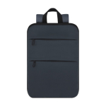 Mochila extensible de cuero sintético con compartimento portátil 15” color azul marino primera vista