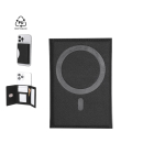 Tarjetero de piel sintética reciclada con fijación y cierre magnético