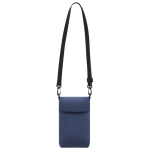 Bandolera de piel sintética con cierre de velcro y cinta ajustable color azul marino primera vista