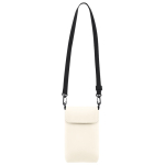 Bandolera de piel sintética con cierre de velcro y cinta ajustable color natural primera vista