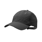 Gorra de nylon de 6 paneles con cierre ajustable de hebilla metálica color negro primera vista